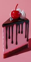 Delicious Cake With Cherry on Top photo