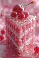 Delectable Cake With Cherries on Top photo