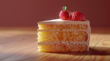 Delicious Cake With Fresh Strawberries photo