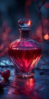 Elegant Perfume Bottle on Table photo