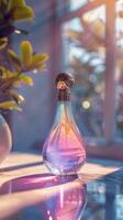 Elegant Perfume Bottle on Chic Table photo