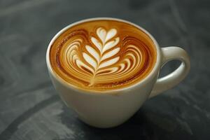 Cappuccino With Leaf Design photo