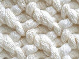 Close Up of a White Yarn Texture photo