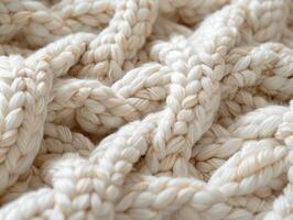 Close Up View of a White Rope photo