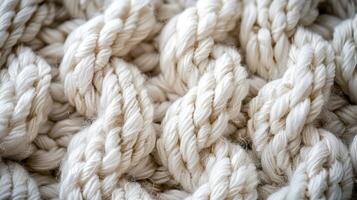 Close Up of White Yarn Texture photo