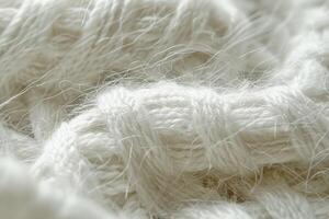 Close Up of White Yarn photo