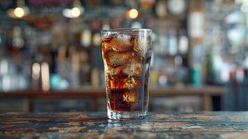 Glass Filled With Ice on Table photo