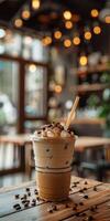 Cup of Coffee With Straw photo