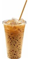 Refreshing Iced Coffee With Straw photo