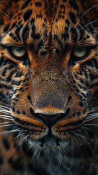 Close Up of a Leopards Face photo