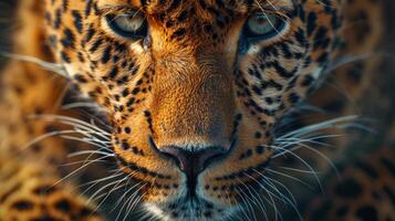 Close Up of a Leopards Face photo