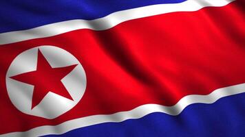 The flag of the DPRK.Motion. The flag of the People's Republic of Korea which fluctuates. video