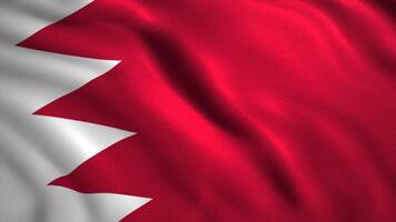 Bahrain flag in slow motion animation waving in the wind, realistic background. Motion. Red and white flag cloth, seamless loop. video