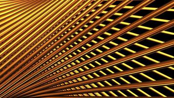 Green and orange lines.Motion. Animation in which bright lines move in 3D format video