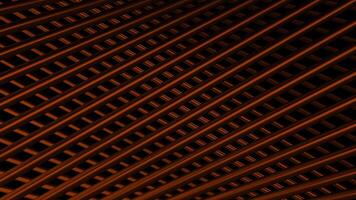 Retro image with 3d lines moving on black background. Motion. Screen with retro image of moving lines. Background with diagonal 3d grid lines with retro noise video