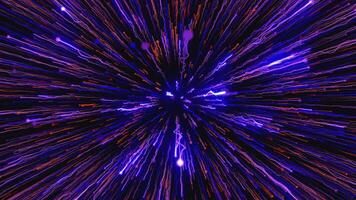 Black background.Motion. Bright stripes striking the center of the footage are like lightning in abstraction and shimmer with different colors. video