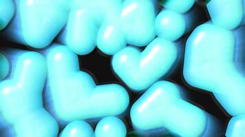 Abstract 3D transforming oval shapes. Motion. Blurred glowing bubbles blinking. video