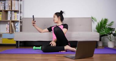 Woman Trainer on A Video Call with A Smartphone