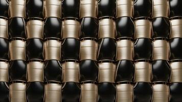 Luxurious and Elegant Woven Pattern in Black and Gold photo