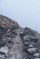 Annapurna Base Camp trekking road view in Nepal, background in mountain Nepal photo