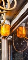 Emergency siren, Flashing light, Warning light, Emergency light. The amber flasher rotates rapidly. Slow motion. Light photo