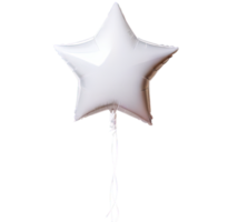 Star-shaped balloon floats on transparent background. Captured during celebration for decorative purpose. png