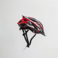 white bicycle helmet isolated on a white background photo