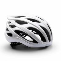 white bicycle helmet isolated on a white background photo