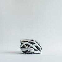 white bicycle helmet isolated on a white background photo