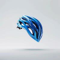 white bicycle helmet isolated on a white background photo