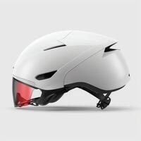 white bicycle helmet isolated on a white background photo