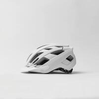 white bicycle helmet isolated on a white background photo