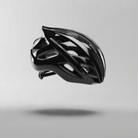 white bicycle helmet isolated on a white background photo
