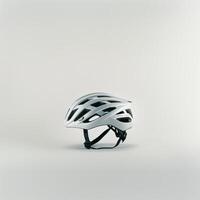 white bicycle helmet isolated on a white background photo