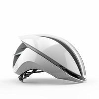 white bicycle helmet isolated on a white background photo