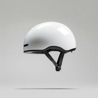 white bicycle helmet isolated on a white background photo