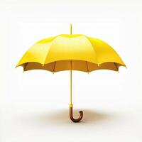 Umbrella or parasol with handle isolated on white background, 3D rendering photo