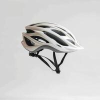 white bicycle helmet isolated on a white background photo