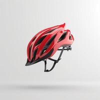 white bicycle helmet isolated on a white background photo