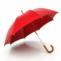 Umbrella or parasol with handle isolated on white background, 3D rendering photo
