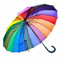 Umbrella or parasol with handle isolated on white background, 3D rendering photo