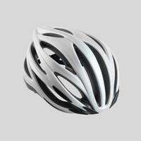 white bicycle helmet isolated on a white background photo