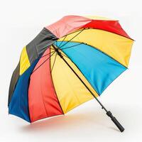 Umbrella or parasol with handle isolated on white background, 3D rendering photo