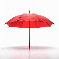 Umbrella or parasol with handle isolated on white background, 3D rendering photo