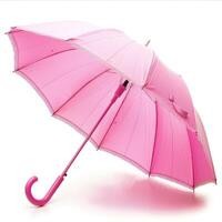 Umbrella or parasol with handle isolated on white background, 3D rendering photo