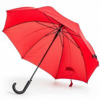 Umbrella or parasol with handle isolated on white background, 3D rendering photo