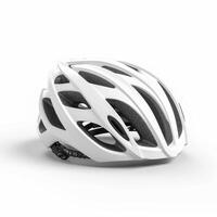 white bicycle helmet isolated on a white background photo
