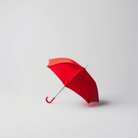 Umbrella or parasol with handle isolated on white background, 3D rendering photo