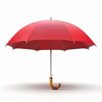 Umbrella or parasol with handle isolated on white background, 3D rendering photo