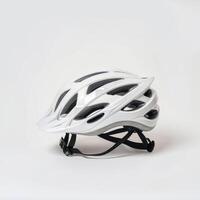 white bicycle helmet isolated on a white background photo